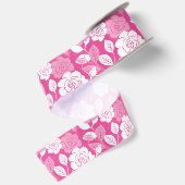 ROOS PATROON (ROZE) SATIJNEN LINT (Achterkant)