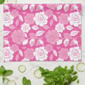ROOS PATROON (ROZE) THEEDOEK (Gevouwen)