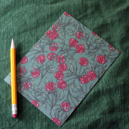 Roos Patroon Rozen Patronen Floral Art Flowers Briefkaart