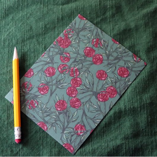 Roos Patroon Rozen Patronen Floral Art Flowers Briefkaart