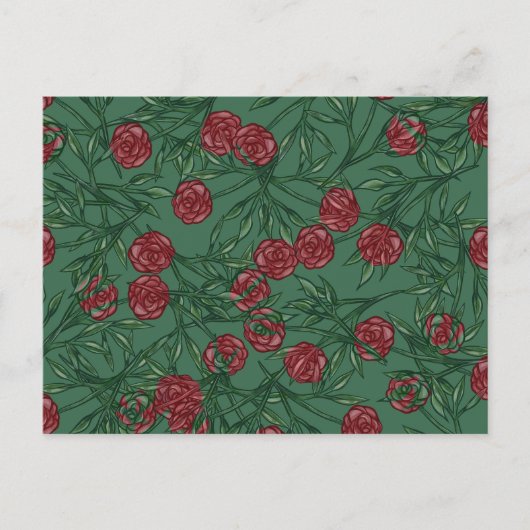 Roos Patroon Rozen Patronen Floral Art Flowers Briefkaart (Voorkant)