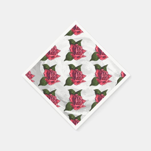 Roos Patroon Servetten (Hoek)