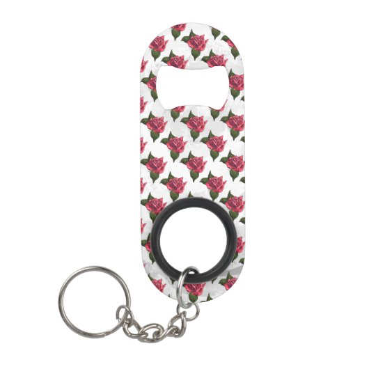 Roos Patroon Sleutelhanger Flessenopener (Voorkant)