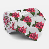 Roos Patroon Stropdas (Opgerold)