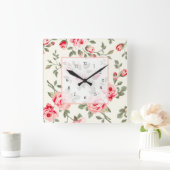 Roos Patroonwandvergrendeling Vierkante Klok (Huis)