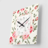 Roos Patroonwandvergrendeling Vierkante Klok (Hoek)