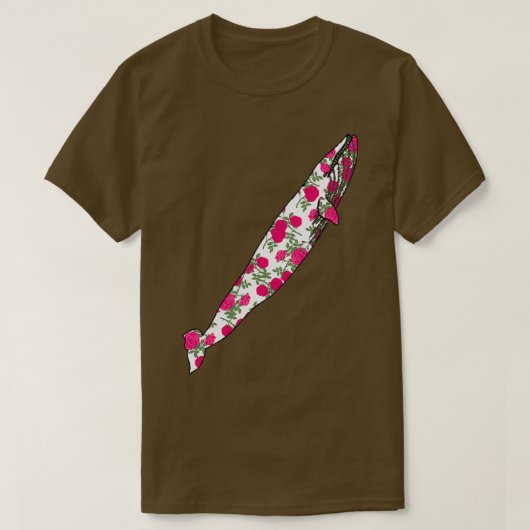 Roos Pattern Blue Whale Ascending T-shirt (Design voorkant)
