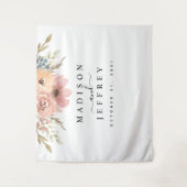  Roos Peach Floral Wedding Backdrop Wandkleed (Voorkant)