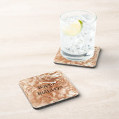 Roos Peach Gold Glam Bier Onderzetter (Rechterzijde)