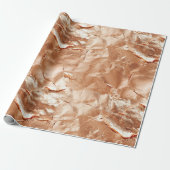 Roos Peach Gold Glam Cadeaupapier (Uitgerold)