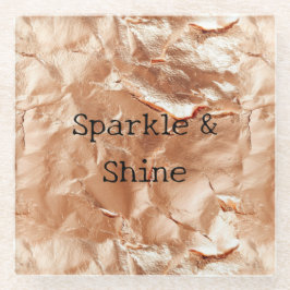 Roos Peach Gold Glam Glazen Onderzetter