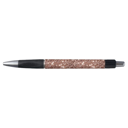 Roos Peach Gold Glam Glitter Pen (Voorkant)