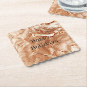 Roos Peach Gold Glam Kartonnen Onderzetters (Gebogen)