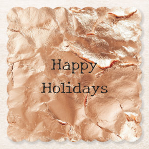 Roos Peach Gold Glam Kartonnen Onderzetters