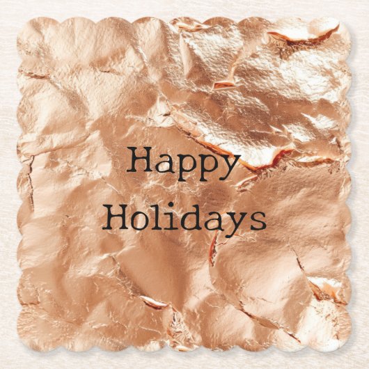 Roos Peach Gold Glam Kartonnen Onderzetters (Voorkant)