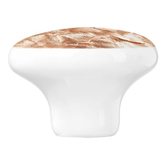 Roos Peach Gold Glam Keramische Knop (Zijkant)