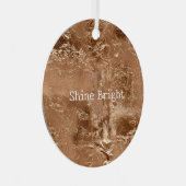 Roos Peach Gold Glam Metalen Ornament (Voorkant Rechts)