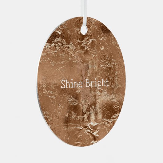 Roos Peach Gold Glam Metalen Ornament (Voorkant Rechts)