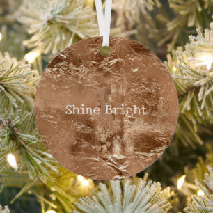 Roos Peach Gold Glam Metalen Ornament