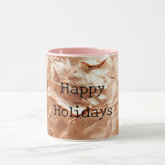 Roos Peach Gold Glam Mok (Midden)