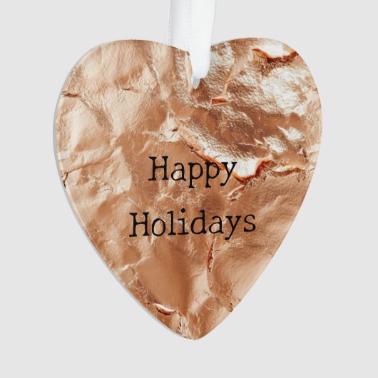 Roos Peach Gold Glam Ornament (voorkant)