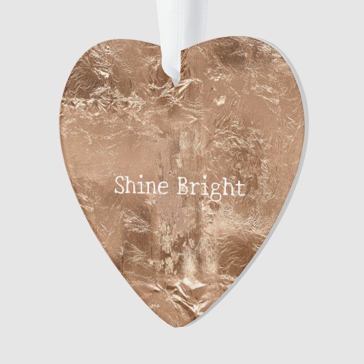 Roos Peach Gold Glam Ornament (voorkant)