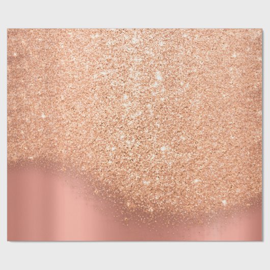 Roos Peach Makeup Confetti Glitter Beauty Copper Cadeaupapier (Vlak)