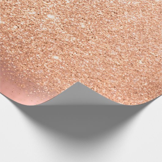 Roos Peach Makeup Confetti Glitter Beauty Copper Cadeaupapier (Hoek)