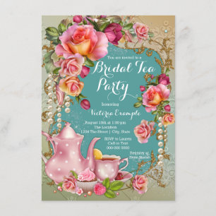 Roos Pearl Bridal Tea Kaart