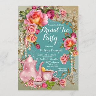 Roos Pearl Bridal Tea Party Kaart