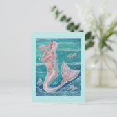 Roos Pearl mermaid art van Renee Lavoie Briefkaart (Staand voorkant)