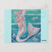 Roos Pearl mermaid art van Renee Lavoie Briefkaart (Achterkant)