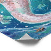 Roos Pearl mermaid art van Renee Lavoie Poster (Hoek)