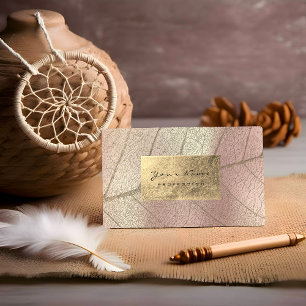 Roos Pearly Sepia Gold Foil botanisch delicaat Visitekaartje