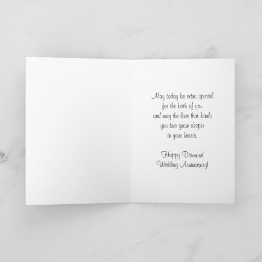 Roos persoonlijke 60e bruiloft Jubileum kaart (Binnen)