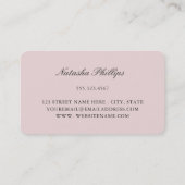  Roos Perzik Waterverf Pioenen Bloemen Donker Visitekaartje (Achterkant)