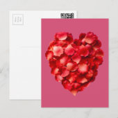 Roos Petal Heart Briefkaart (Voorkant / Achterkant)