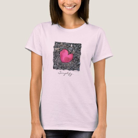 Roos Petal Heart T-Shirt (Voorkant)