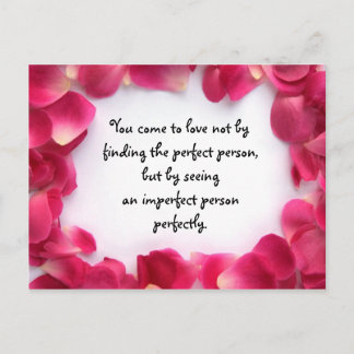 Roos Petal Lijst Briefkaart met Love Quote