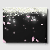 Roos Petal Mason Jar onder de Stars Weddenfoto Gastenboek (Achterkant)