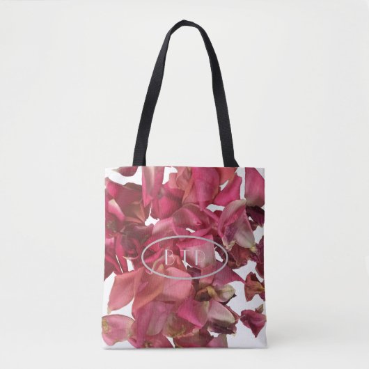 Roos Petal Pink Romantic Persoonlijk Tote Bag (Voorkant)
