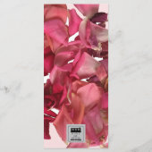 Roos Petal Pink Romantic Weddenschappen Reception  Menu (Achterkant)