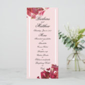 Roos Petal Pink Romantic Weddenschappen Reception  Menu (Staand voorkant)