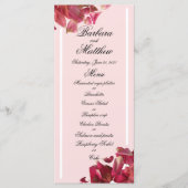 Roos Petal Pink Romantic Weddenschappen Reception  Menu (Voorkant)