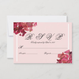 Roos Petal Roze Romantische Bruiloft RSVP Kaart