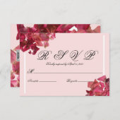 Roos Petal Roze Romantische Bruiloft RSVP Kaart (Voorkant / Achterkant)