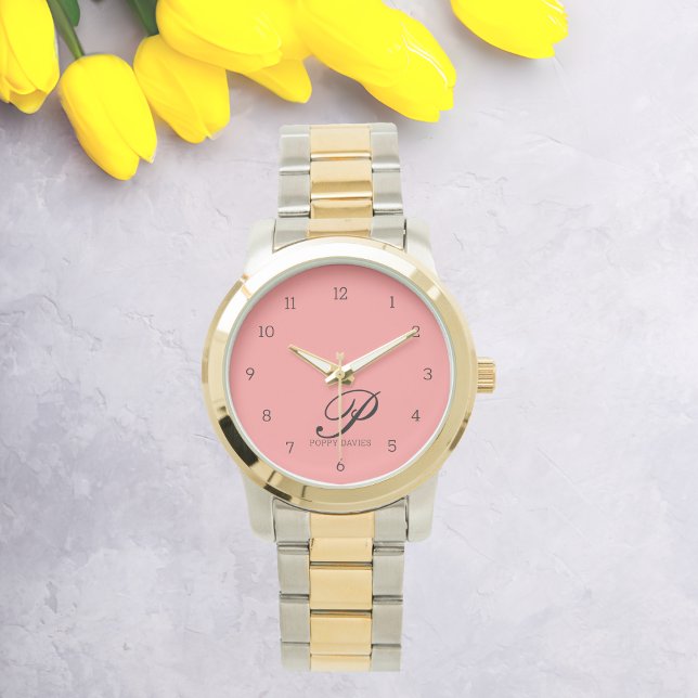 Roos Petal Script Charm Watch Horloge (Creator heeft geüpload)