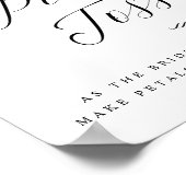 Roos Petal Toss stuurt een kalligrafie-bruiloft af Poster (Hoek)