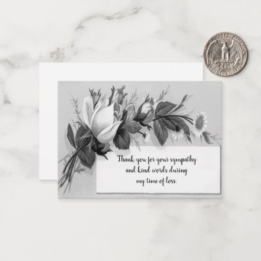 Roos Petals Hartelijk dank Notitiekaartje (Voorkant / Achterkant in situ)