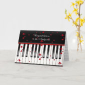 Roos Petals op een Pianokaart Kaart (Gele Bloem)